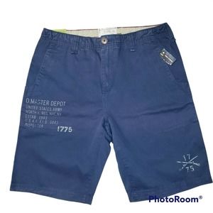New United States US Army Military Sniper Chino Shorts Logo Navy Blue Mens 32
